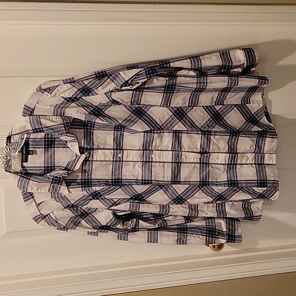 Lane Bryant Stretch Poplin Plaid Shirt